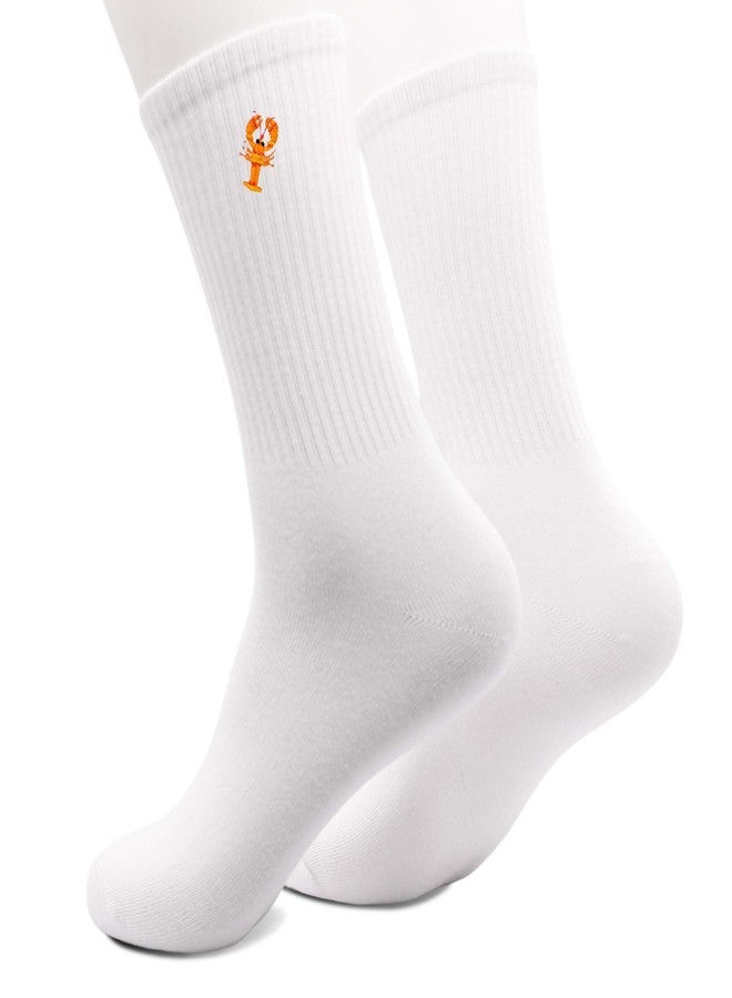 ZYQFN Lobster Embroidered Socks for Lobster Lovers, Beach Ocean Themed Gifts for Men Women, Ideal Christmas Birthday Gifts.(146) - Image 3